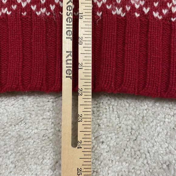 American Eagle Sweater Womens M Red Turtleneck Fair Isle Wool Mohair Ombre - Picture 7 of 8